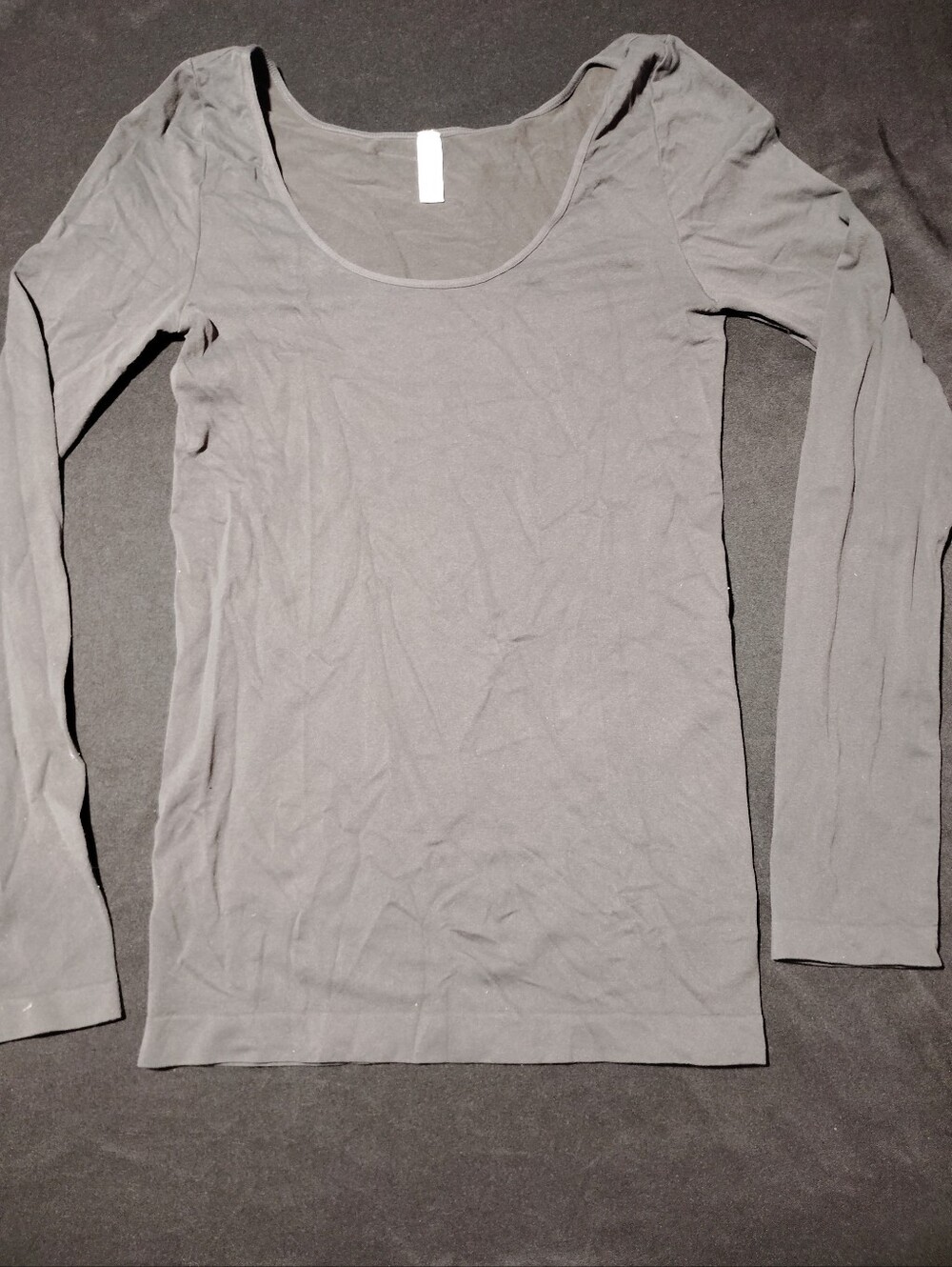 Nikibiki Scoop Neck Long Sleeve Tee - Gray